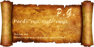 Perényi Gyöngyi névjegykártya