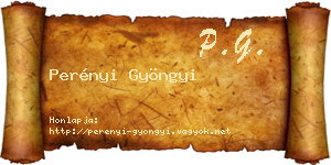 Perényi Gyöngyi névjegykártya
